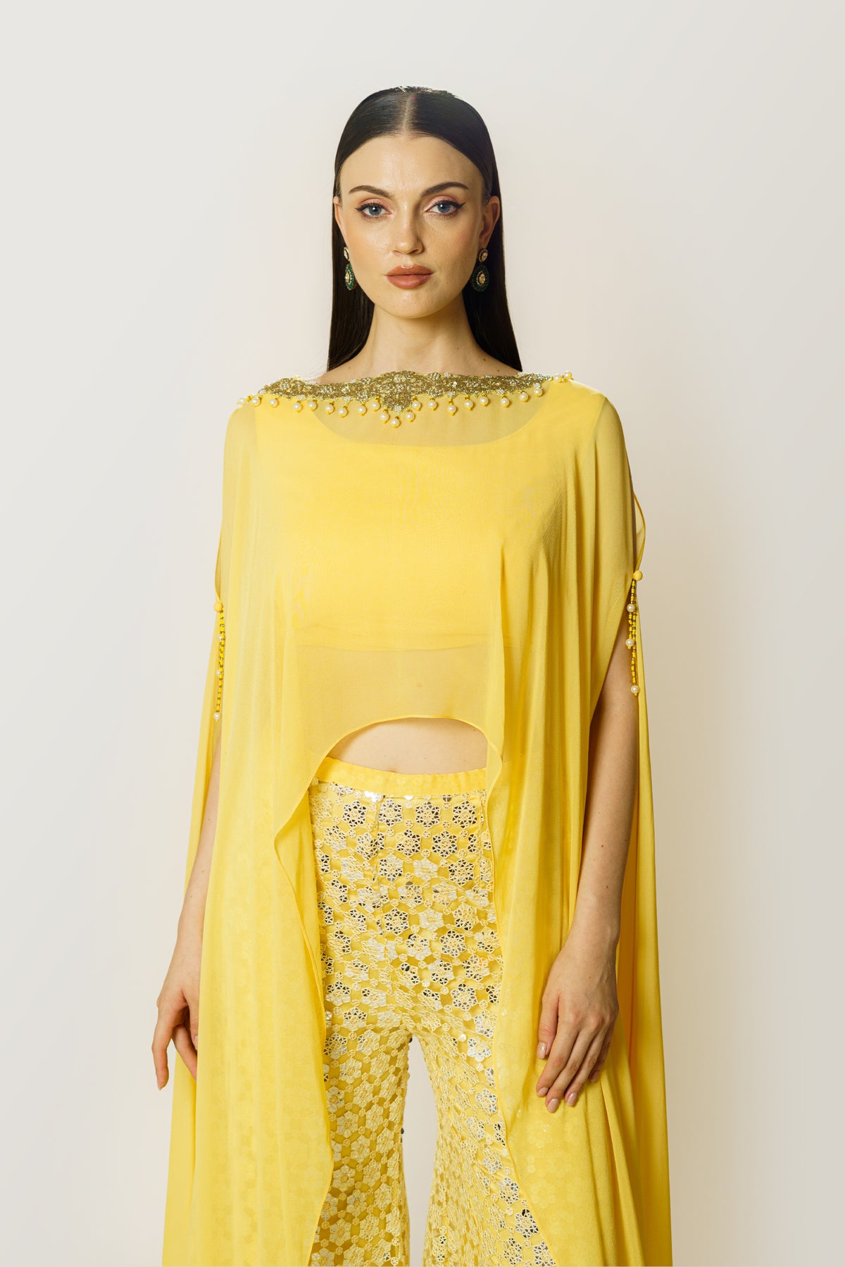 Lemon Yellow Adha Cape Set