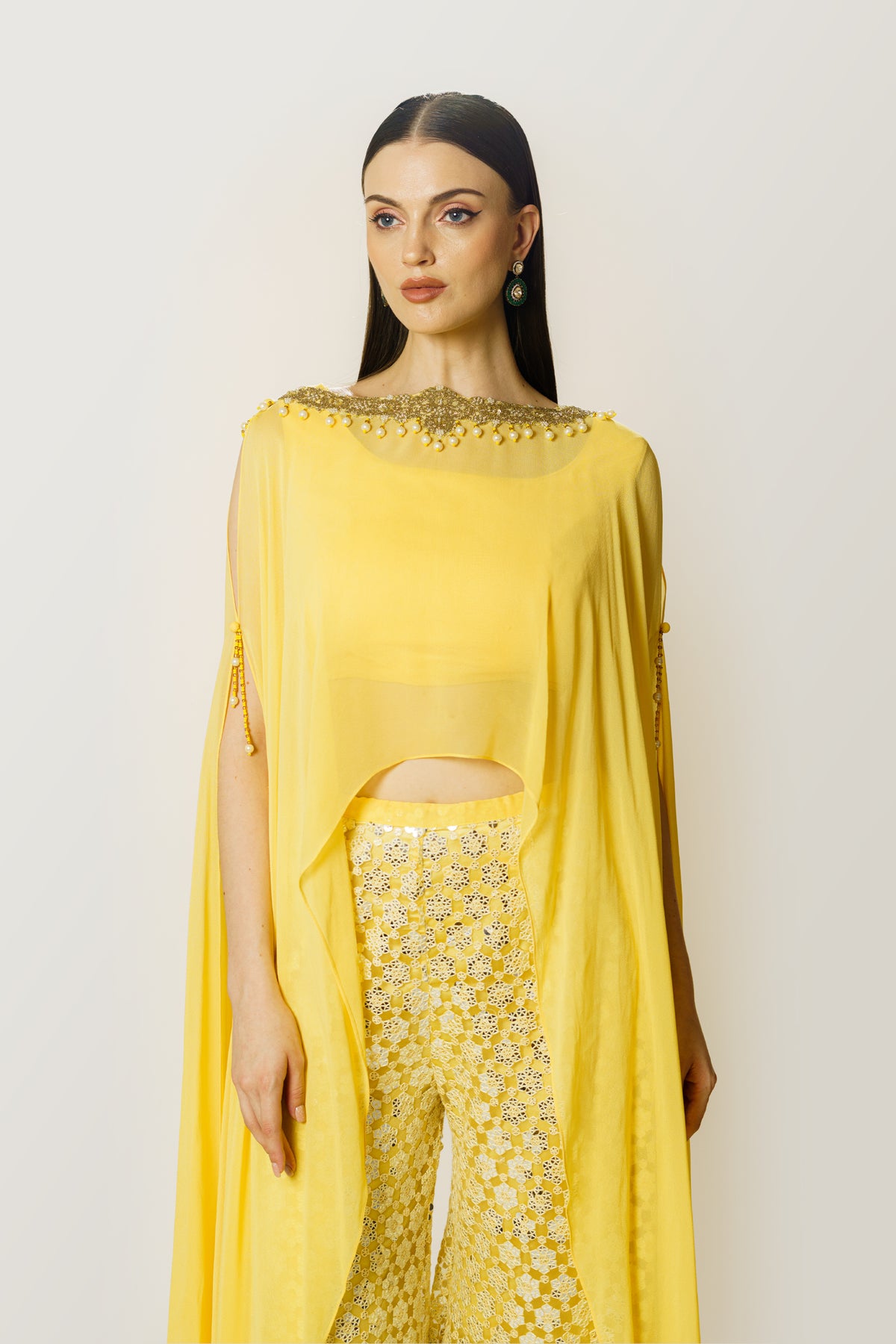 Lemon Yellow Adha Cape Set