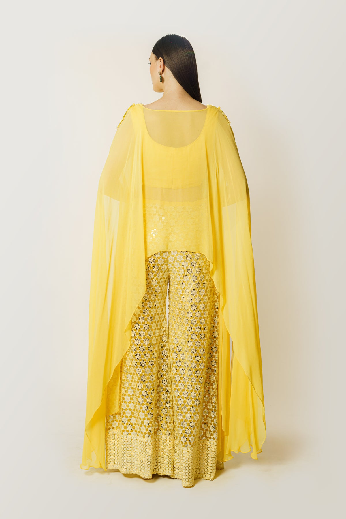 Lemon Yellow Adha Cape Set