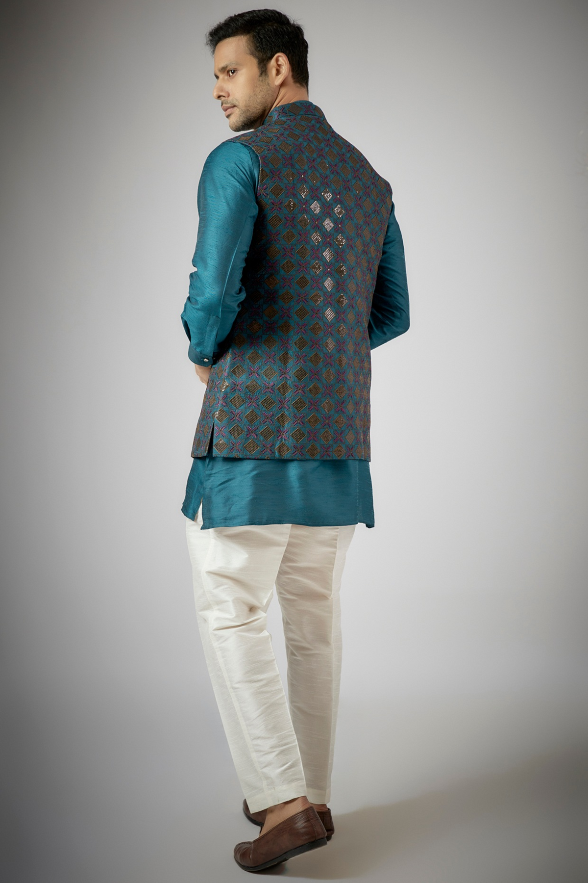 Cobalt Blue Embroidered Kurta Set