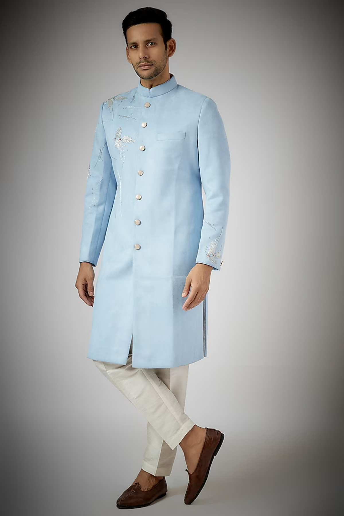 Sky Blue Achkan Set