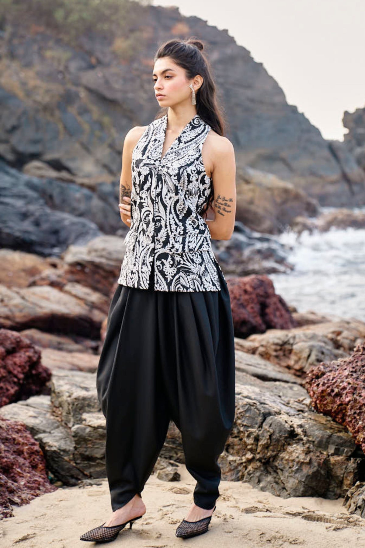 Black Cowl Pants