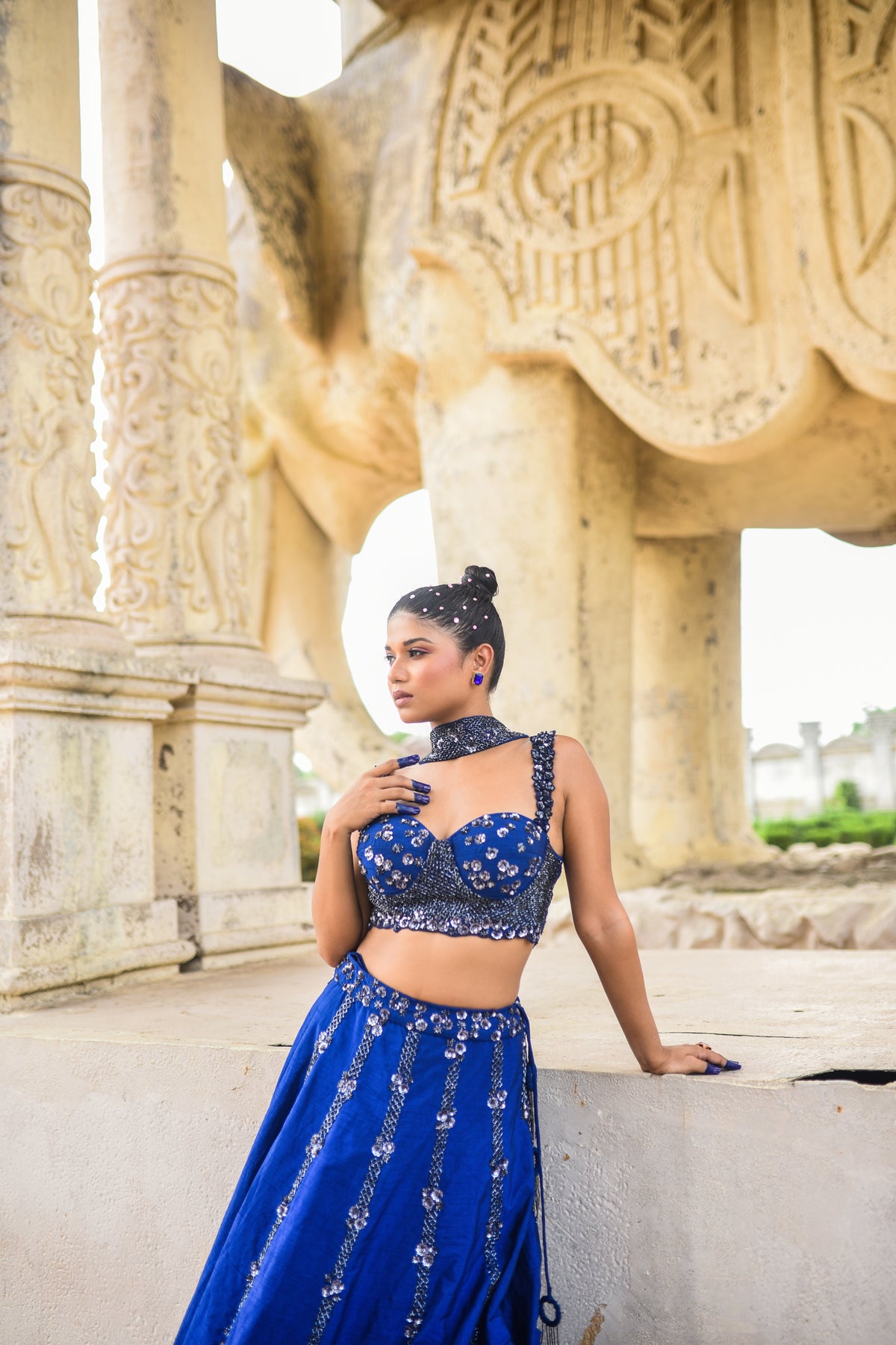 Indigo Lehenga Set