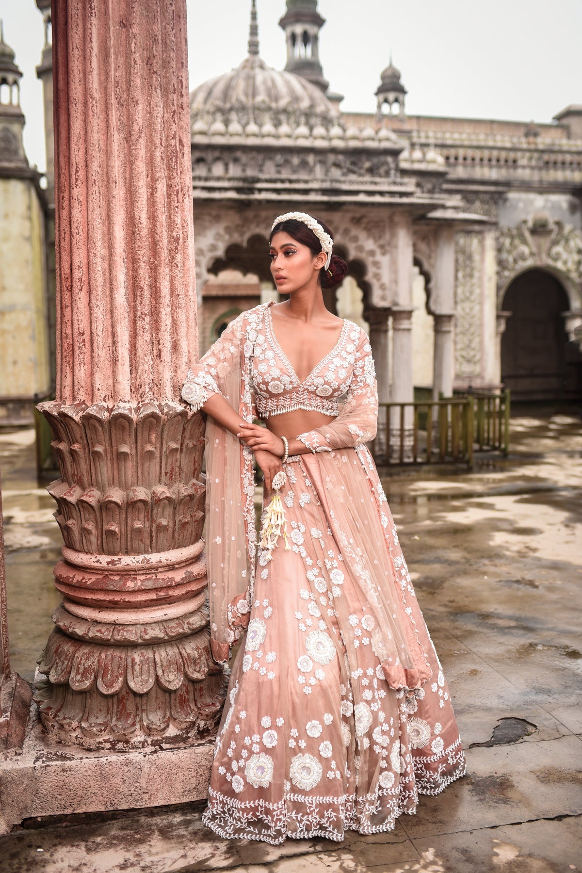 Peach Lehenga Set