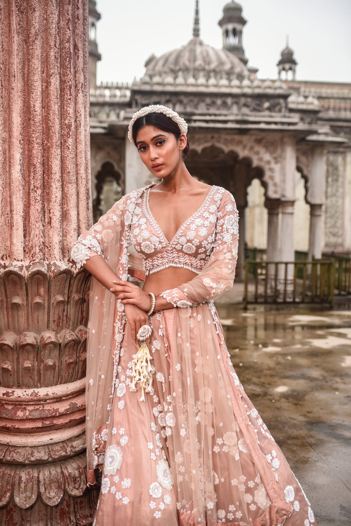 Peach Lehenga Set