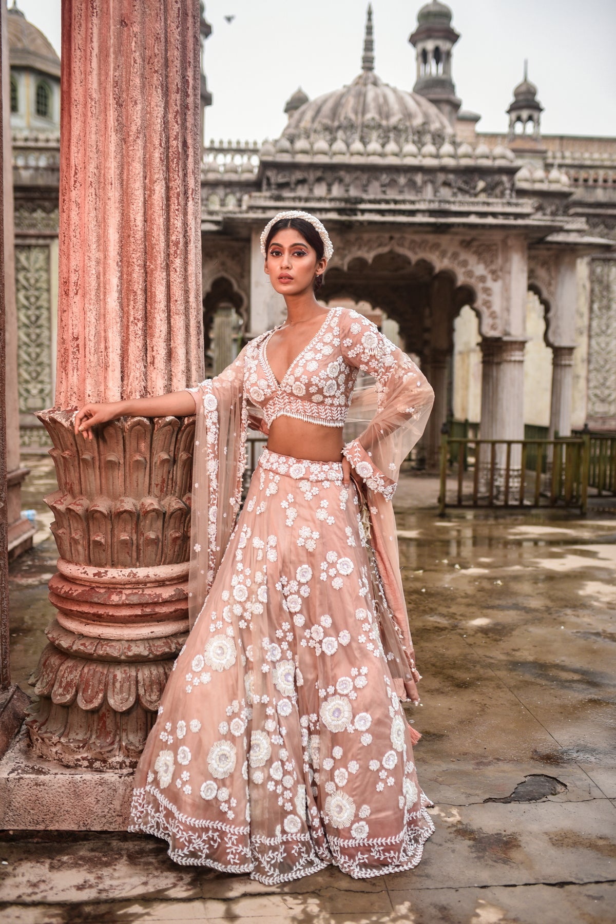 Peach Lehenga Set