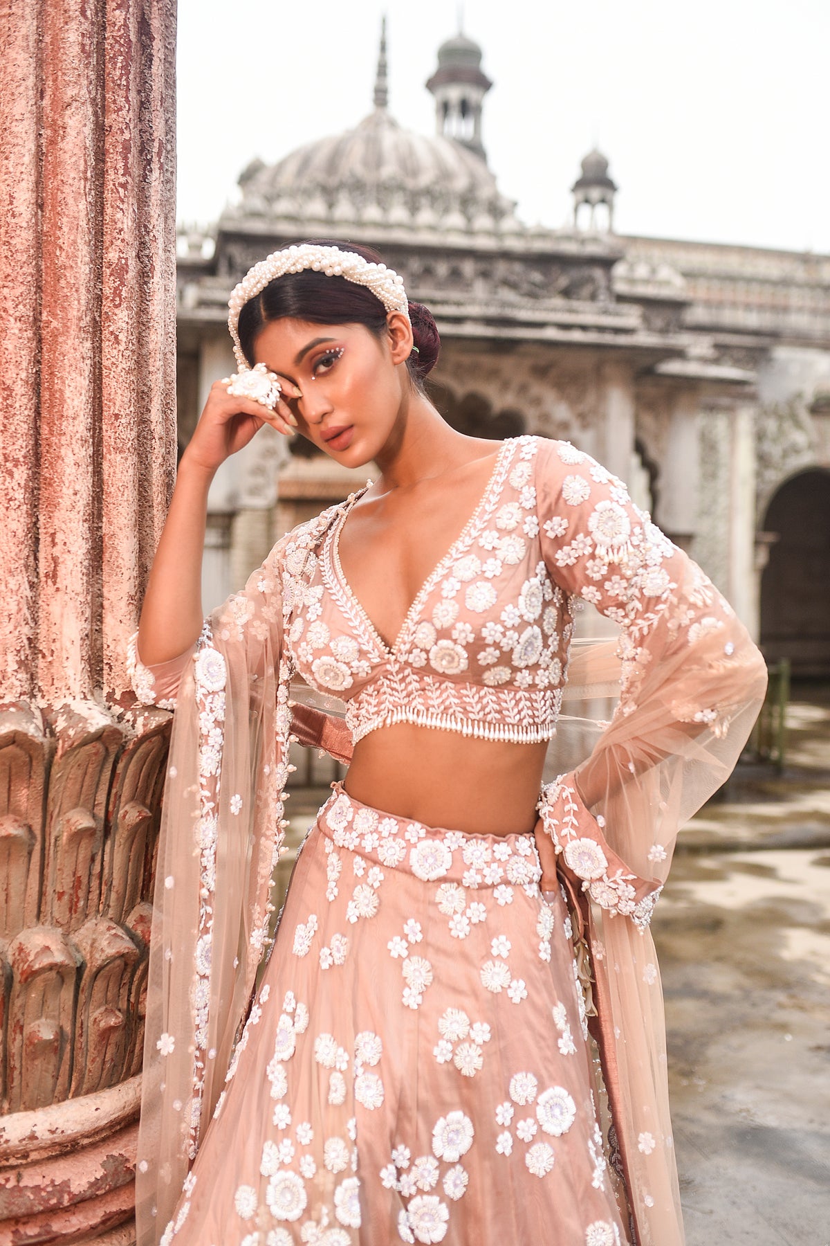 Peach Lehenga Set