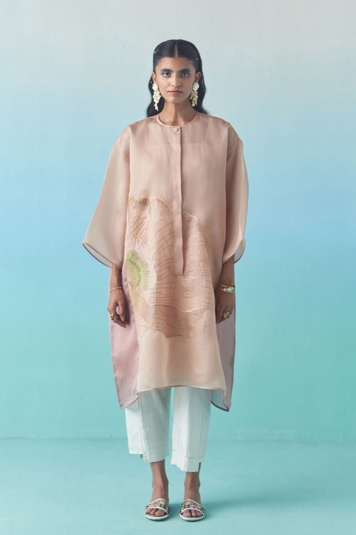 Ivory Beaded Trousers