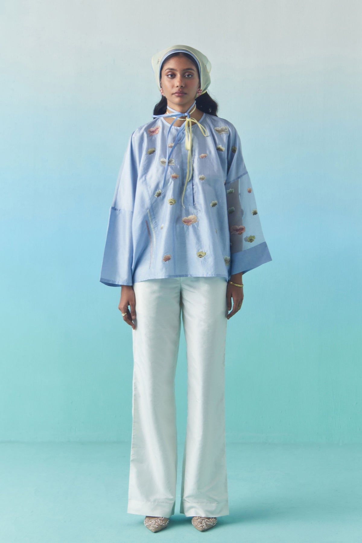 Sky Poppy Flower Top