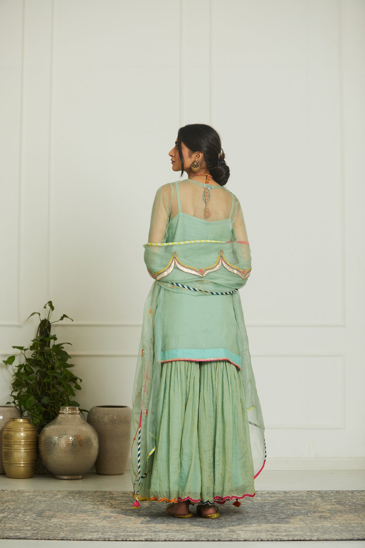 Powder blue  payala gharara set