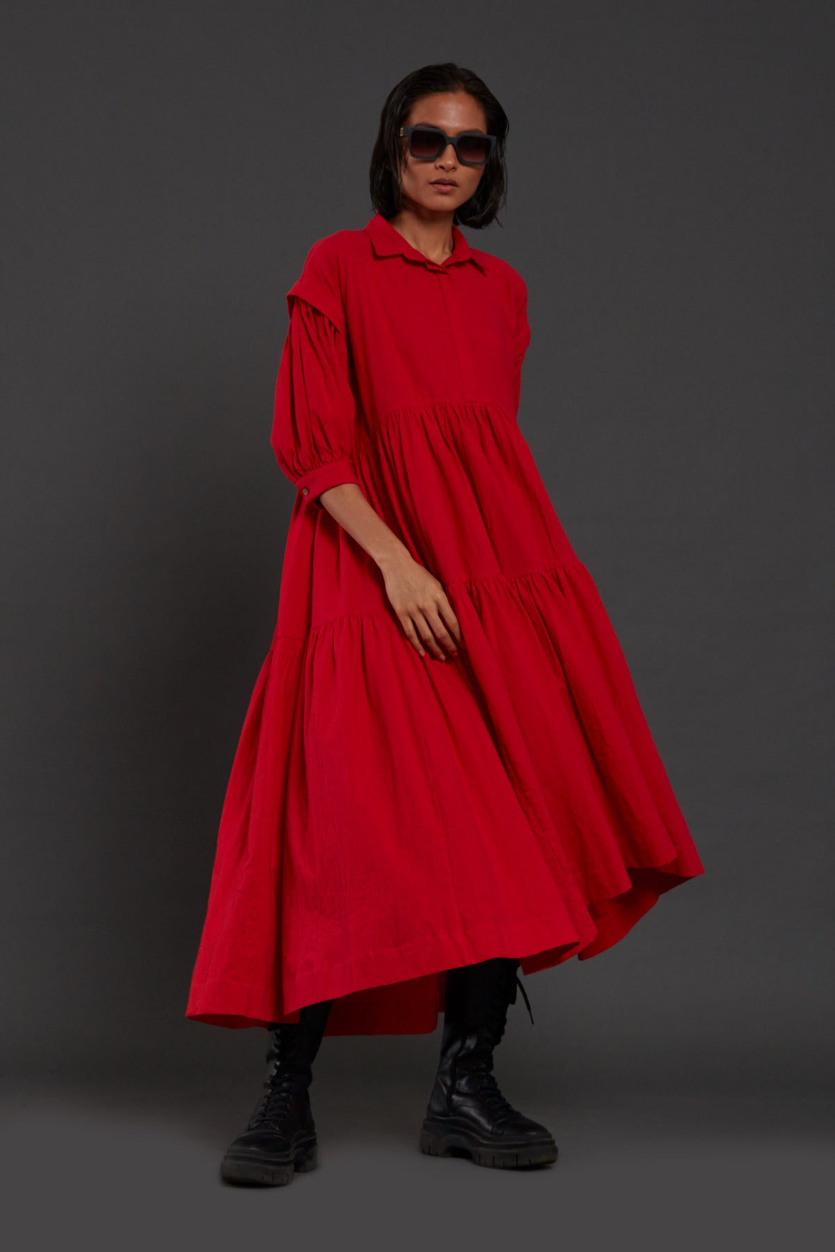 Red Tiered Gown