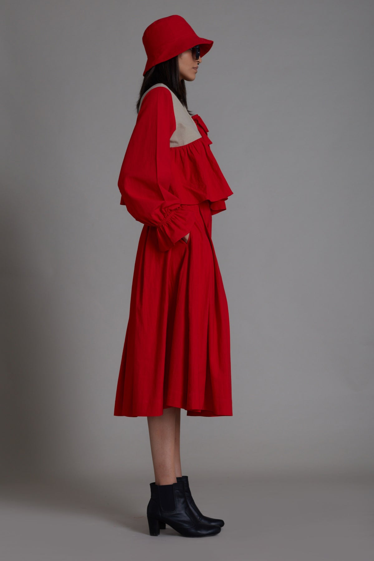 Aw Red Pleated Skirt