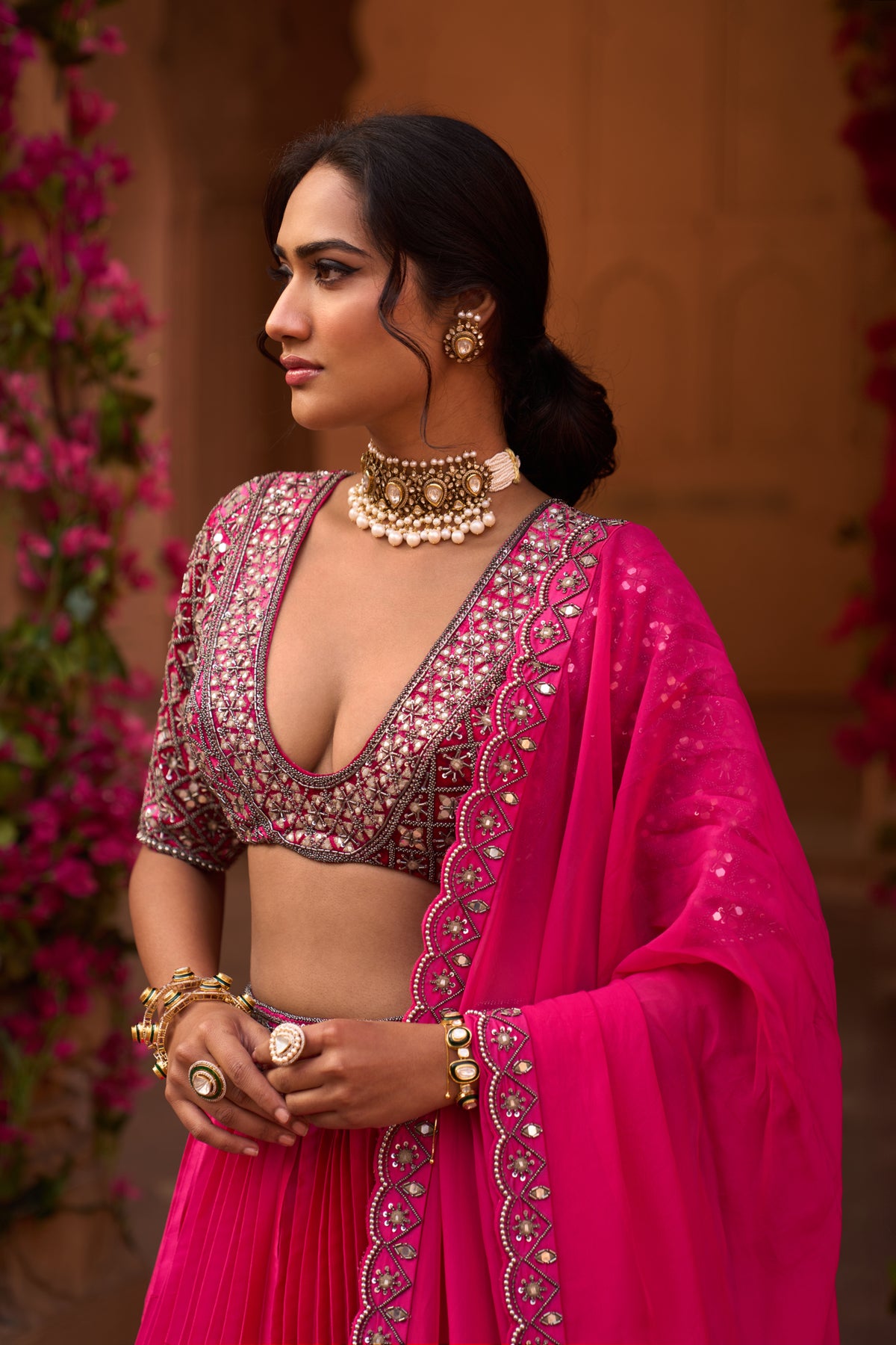 Gulabi Raga Lehenga Set