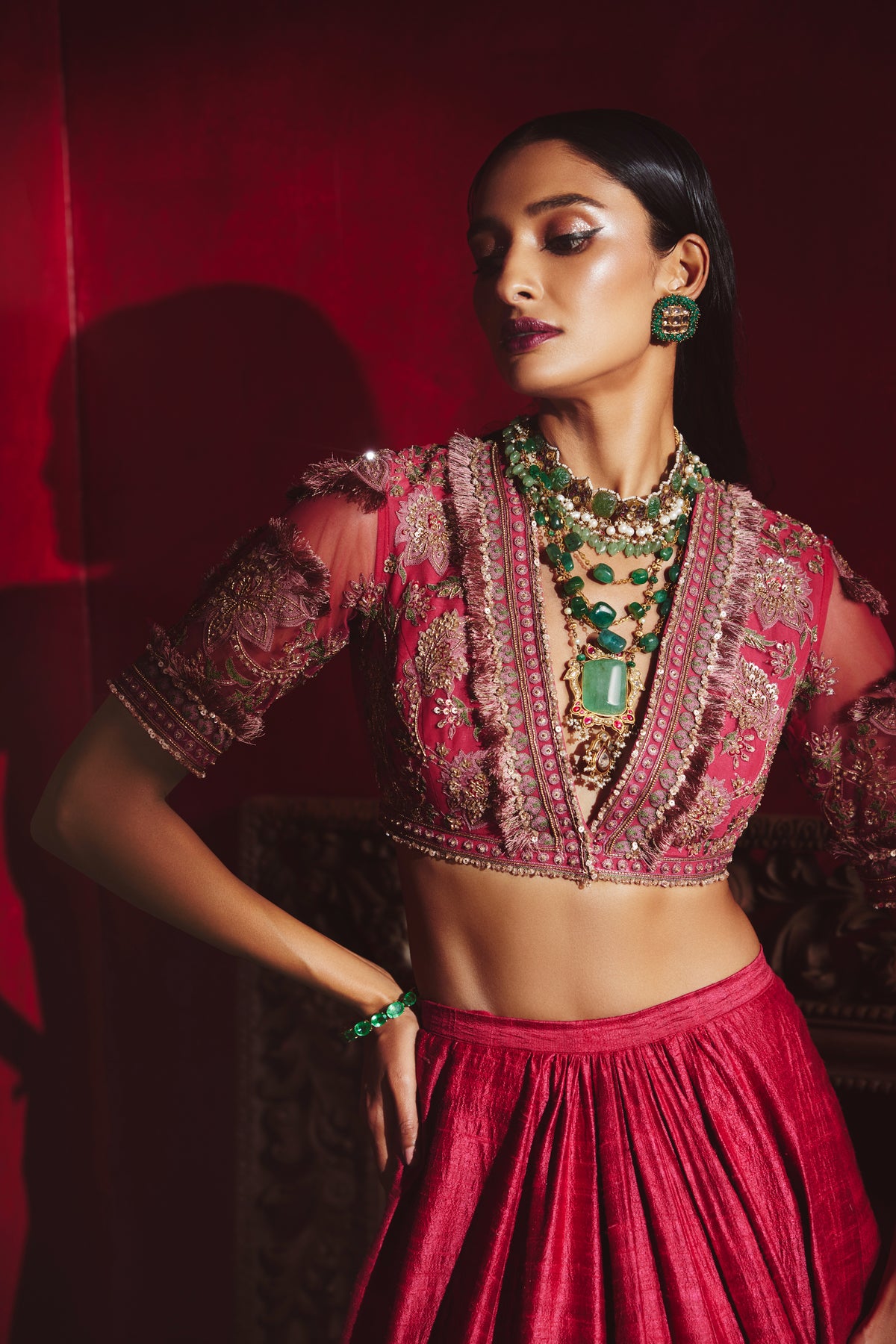 Reanna Red Lehenga Set