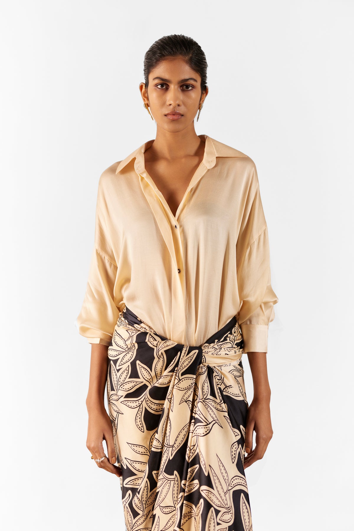 Hazel Shirt Draped Dress