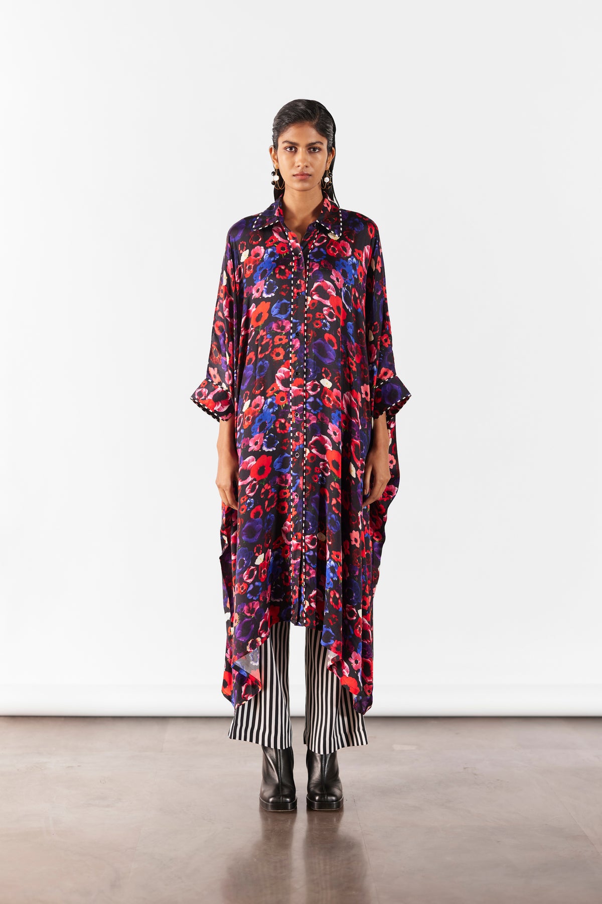 Peony Kimono With Straight Pants