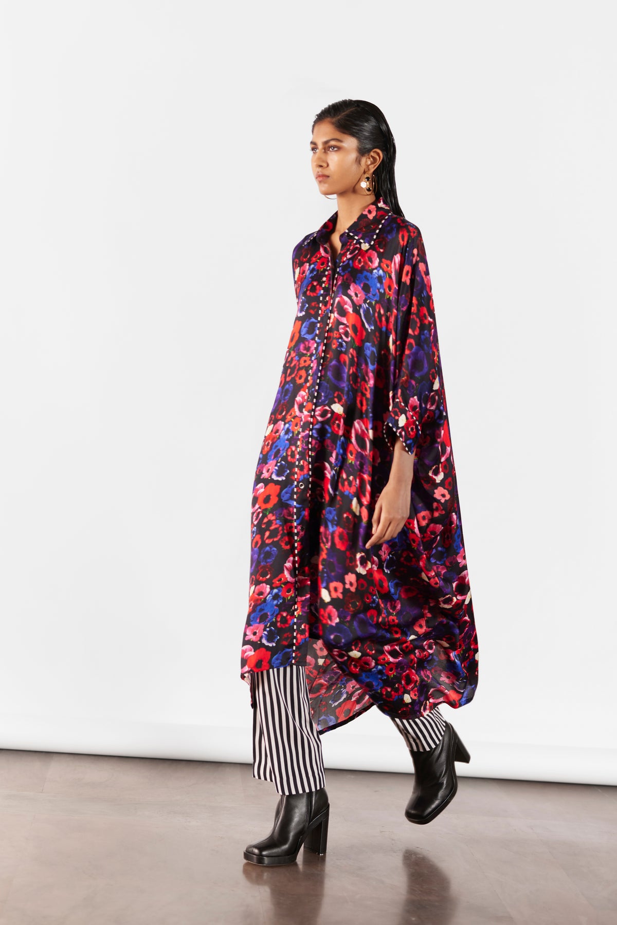 Peony Kimono With Straight Pants