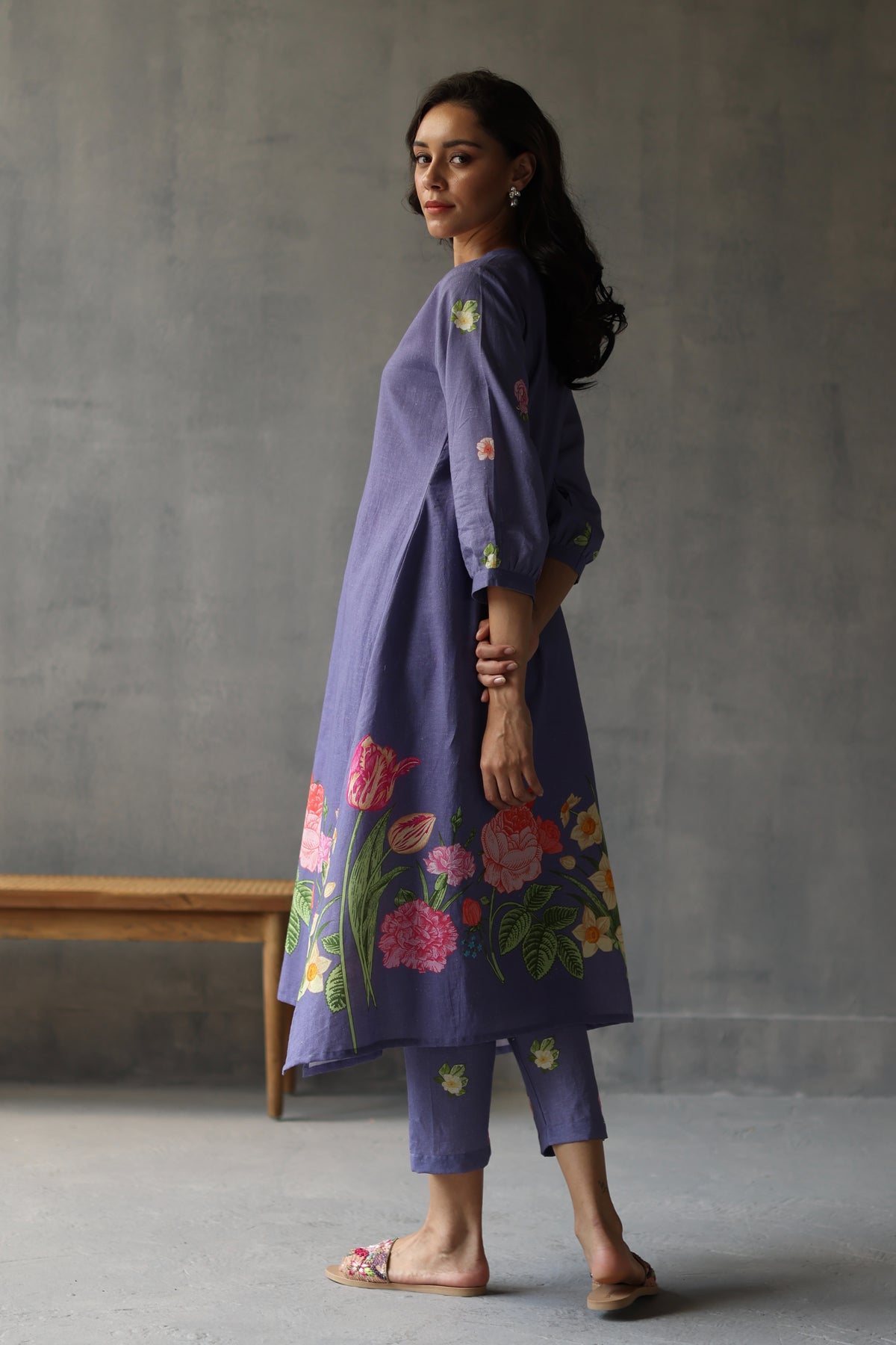 Water Lily Periwinkle Kurta