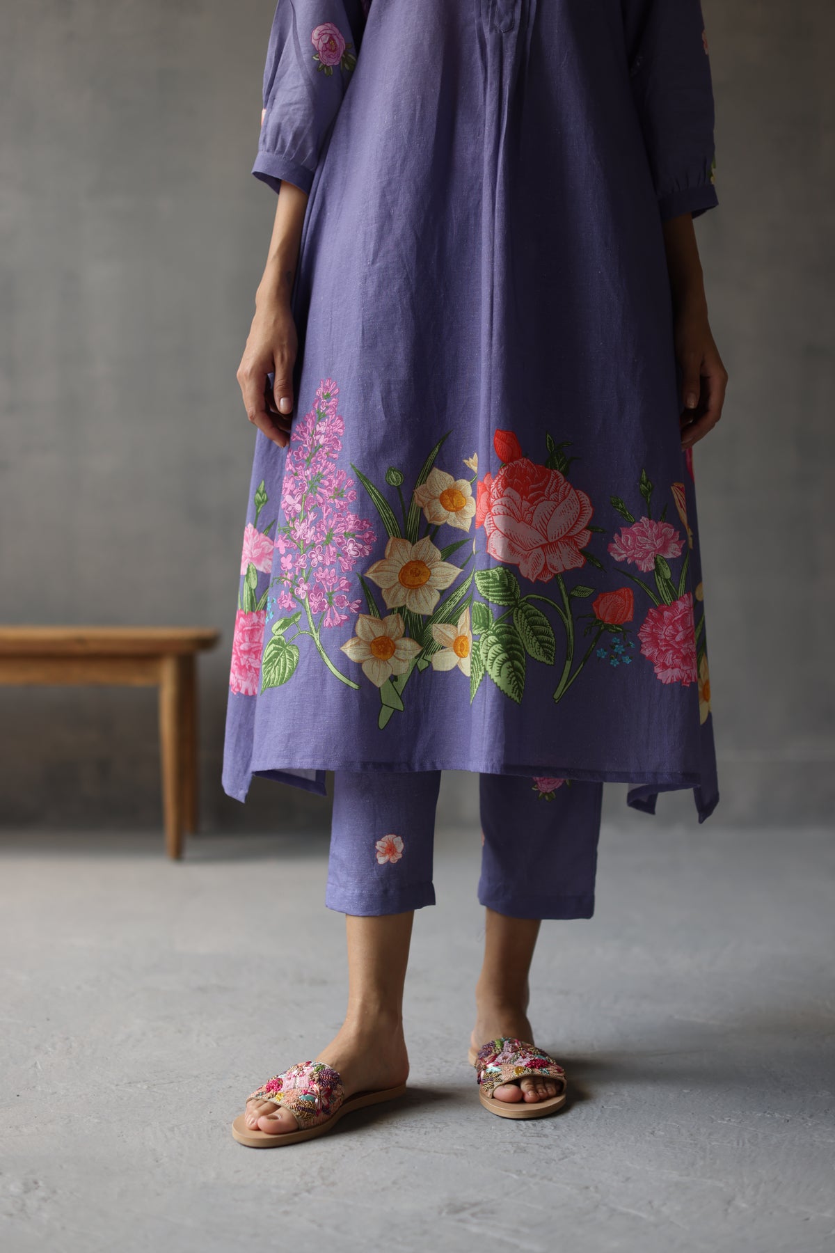 Water Lily Periwinkle Kurta