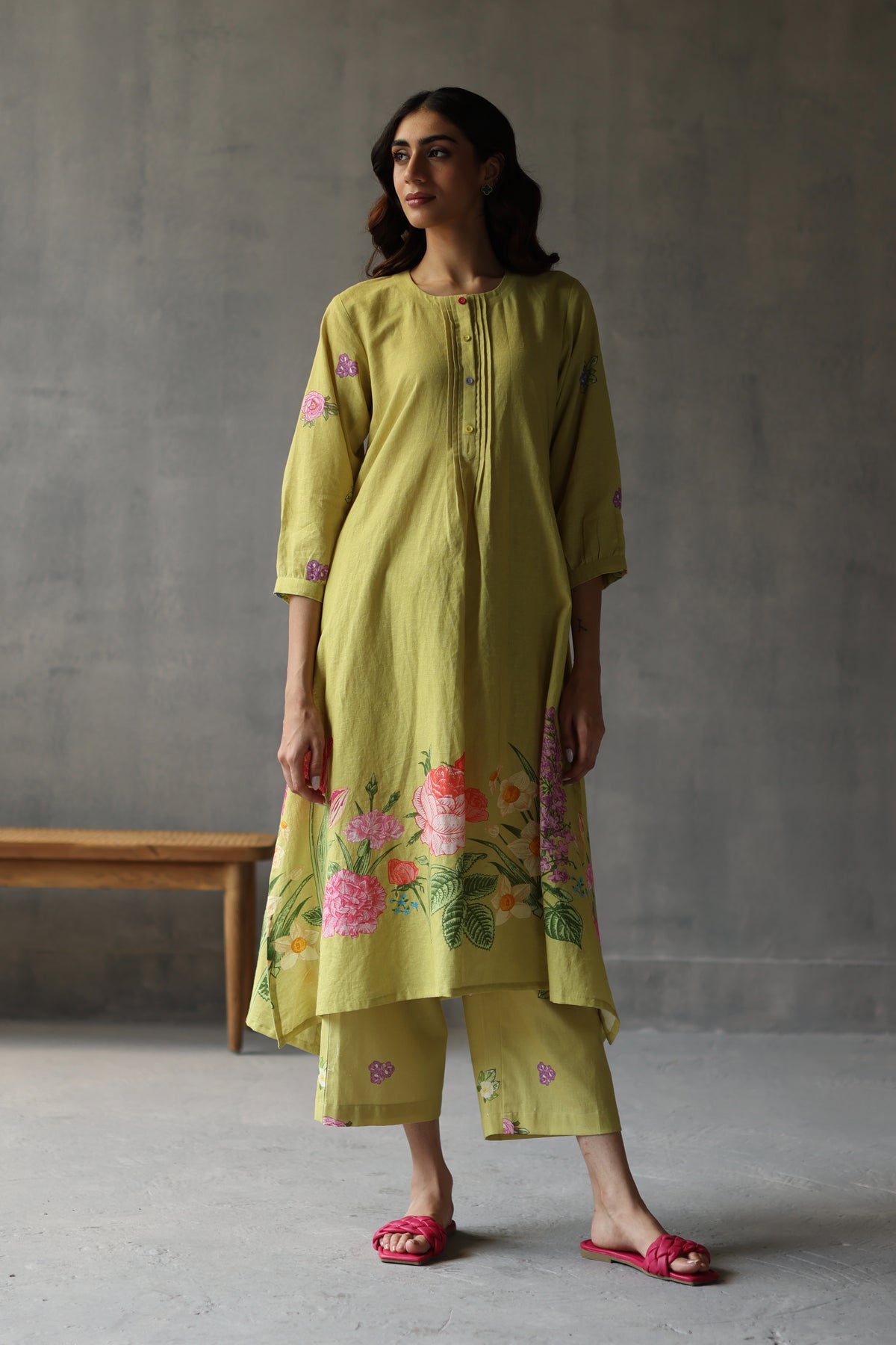 Water Lily Lime Kurta
