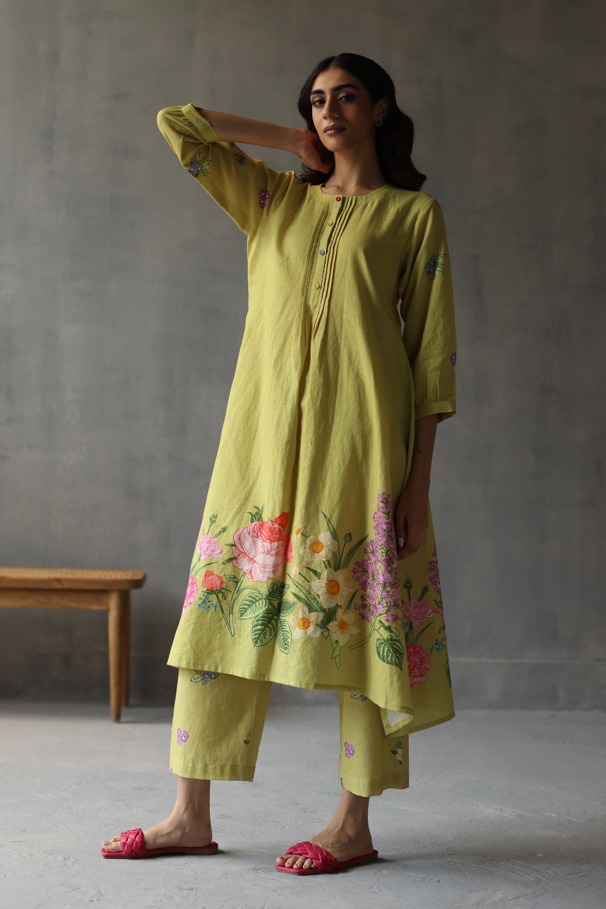 Water Lily Lime Kurta