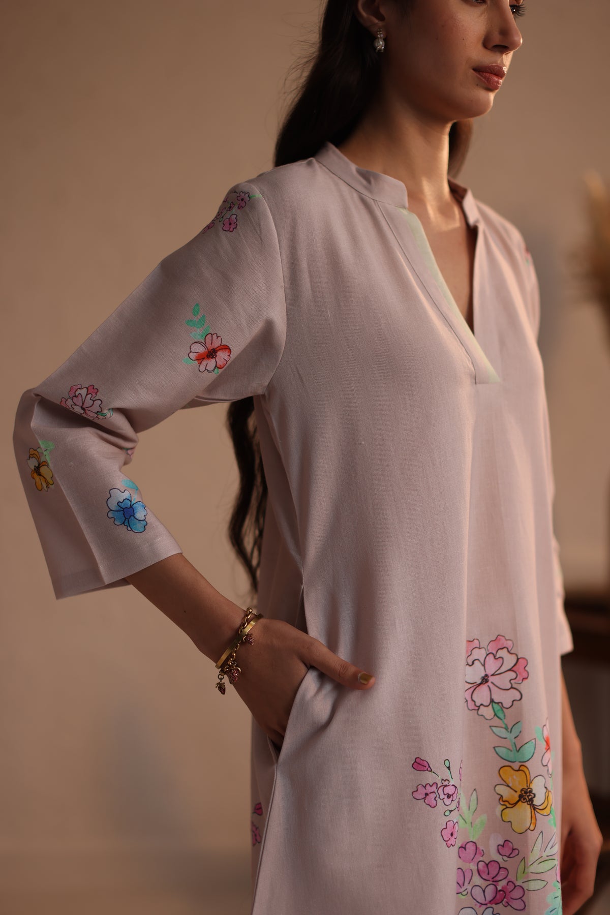 Sorbet Old Rose Pink Kurta Set