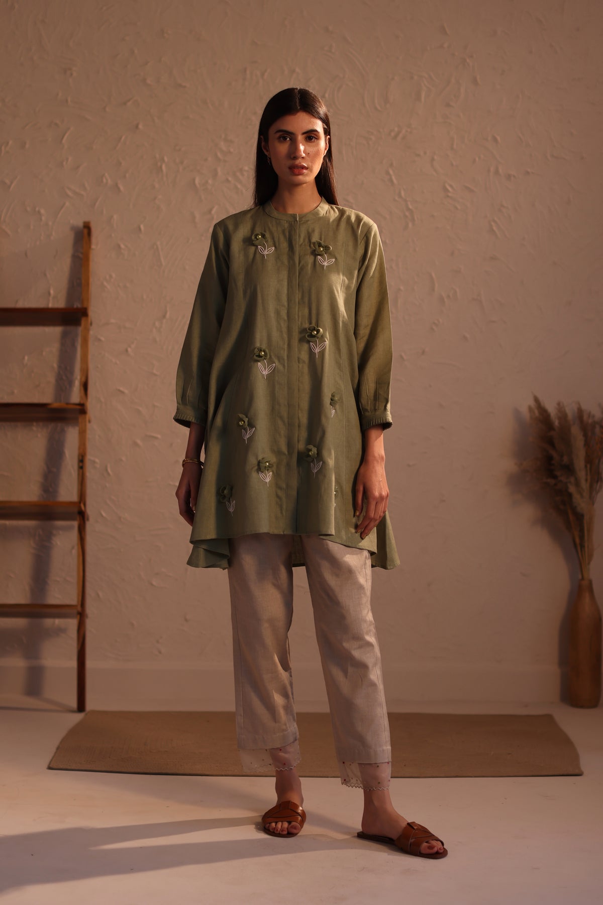Olive Green Stardust Tunic