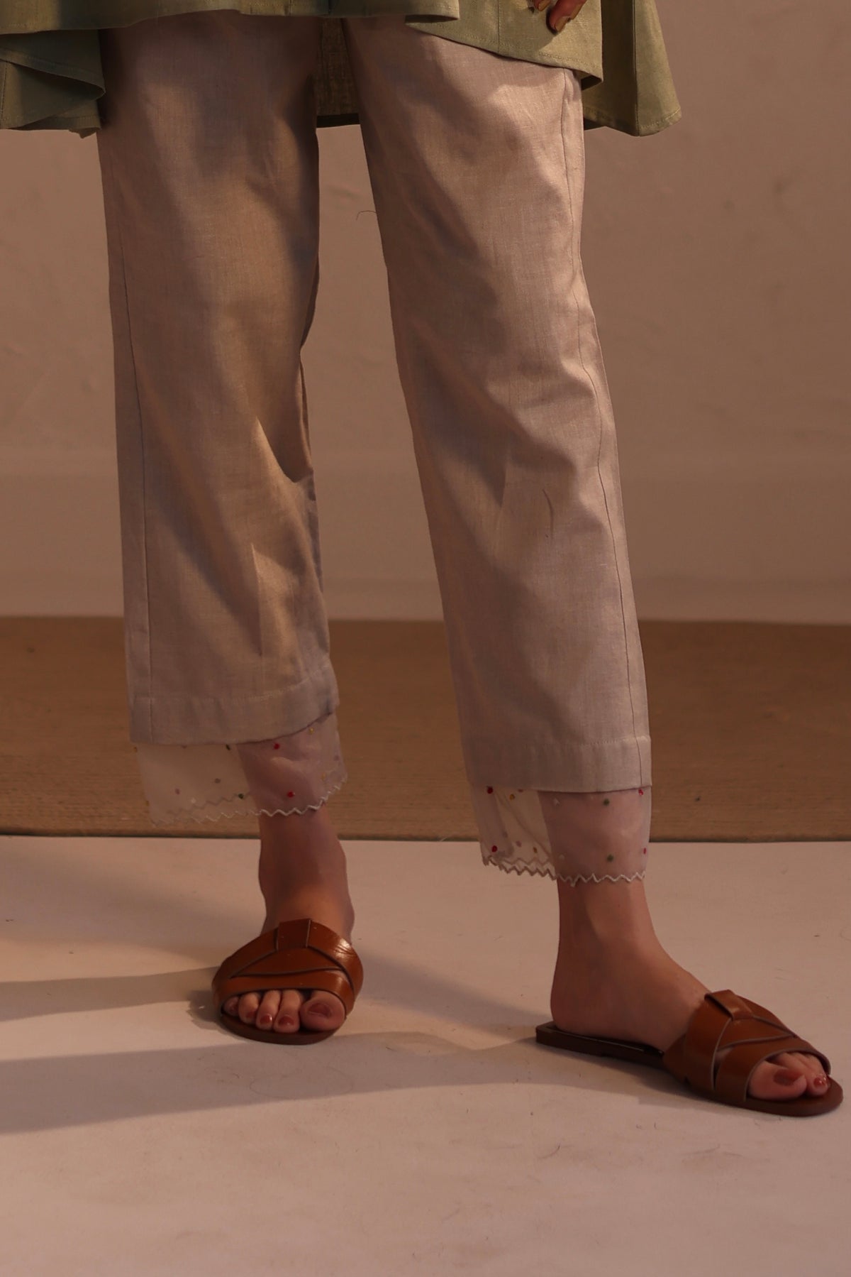 Beige Stardust Pants