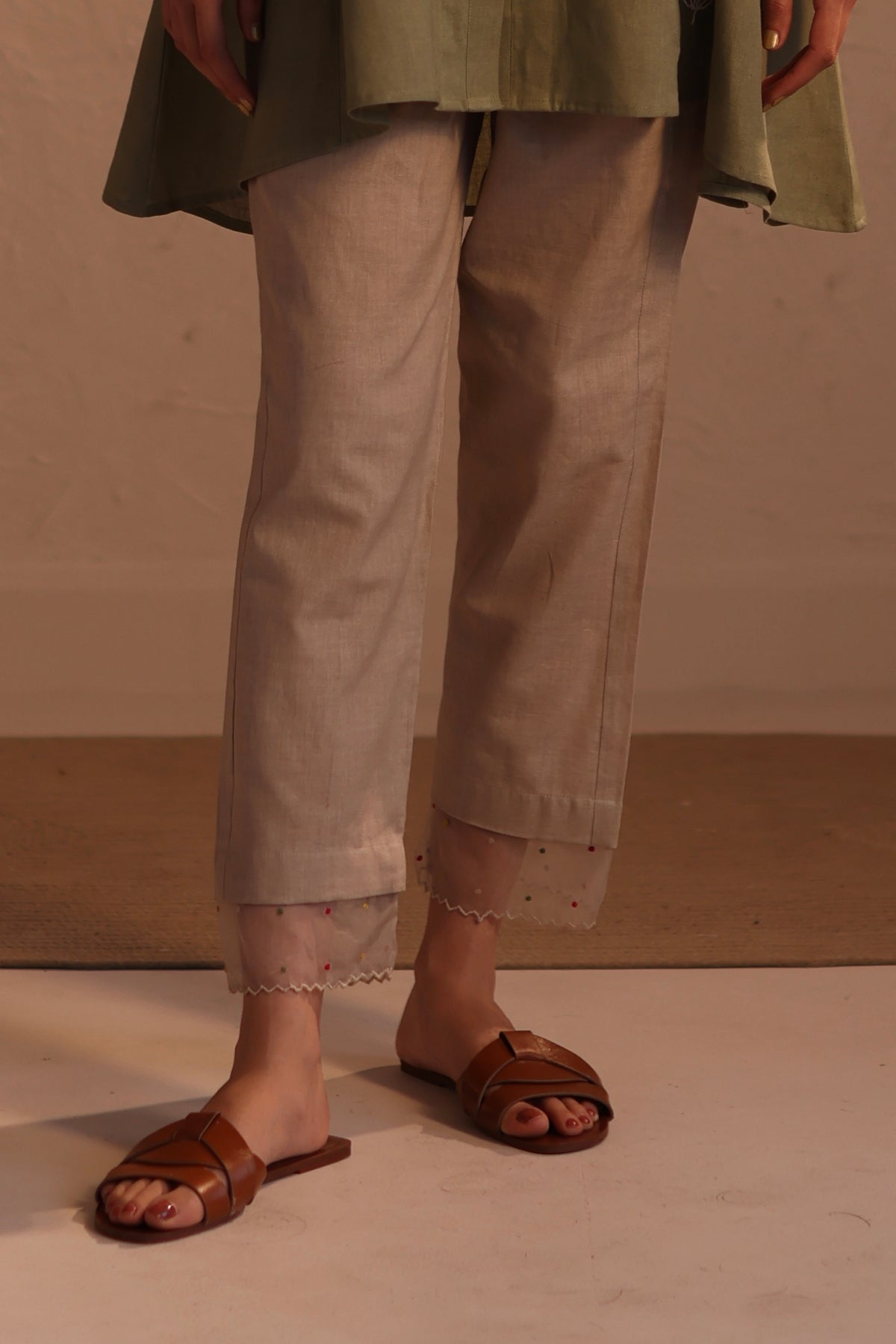 Beige Stardust Pants