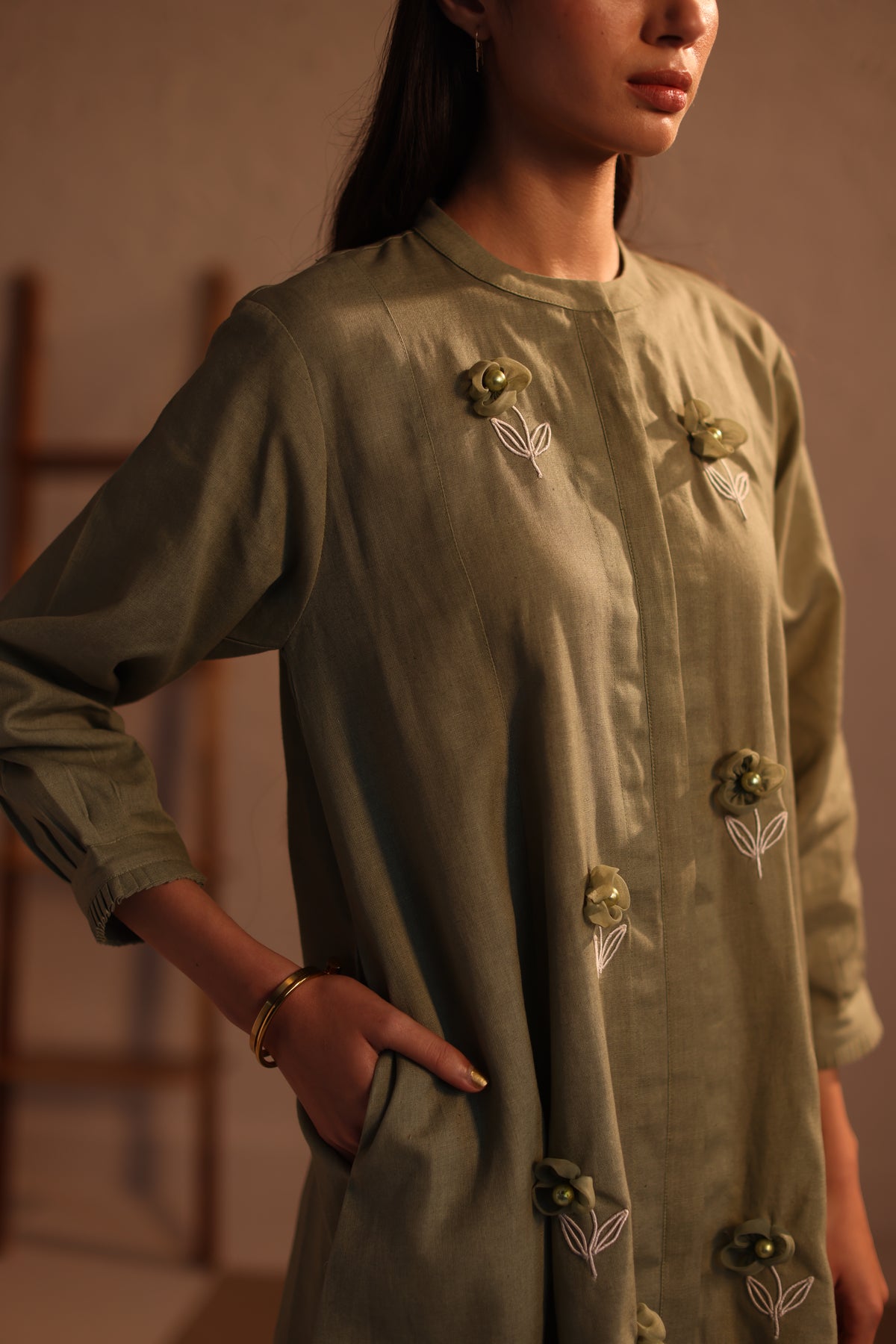 Olive Green Stardust Tunic