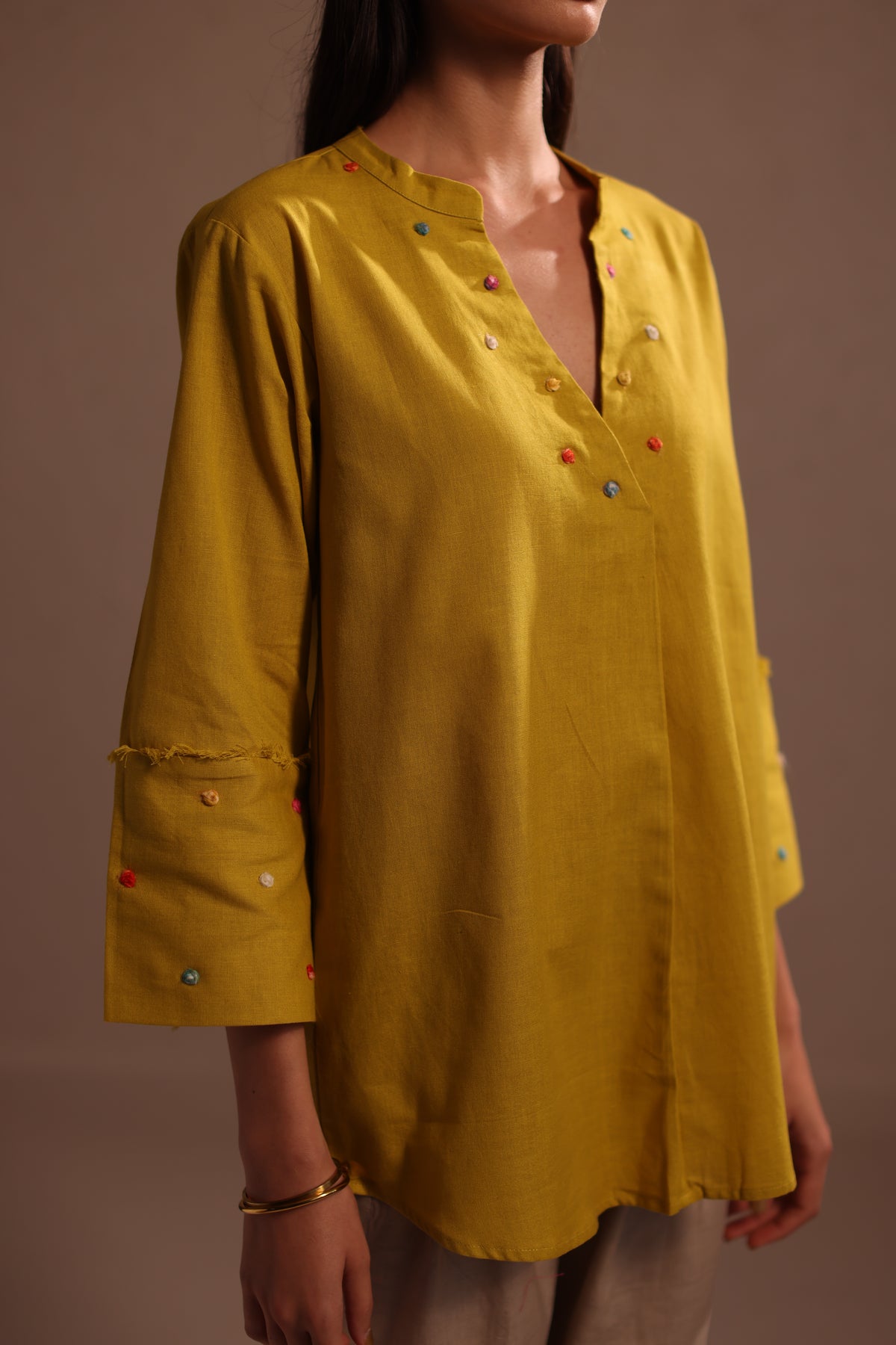 Cora Mustard Top