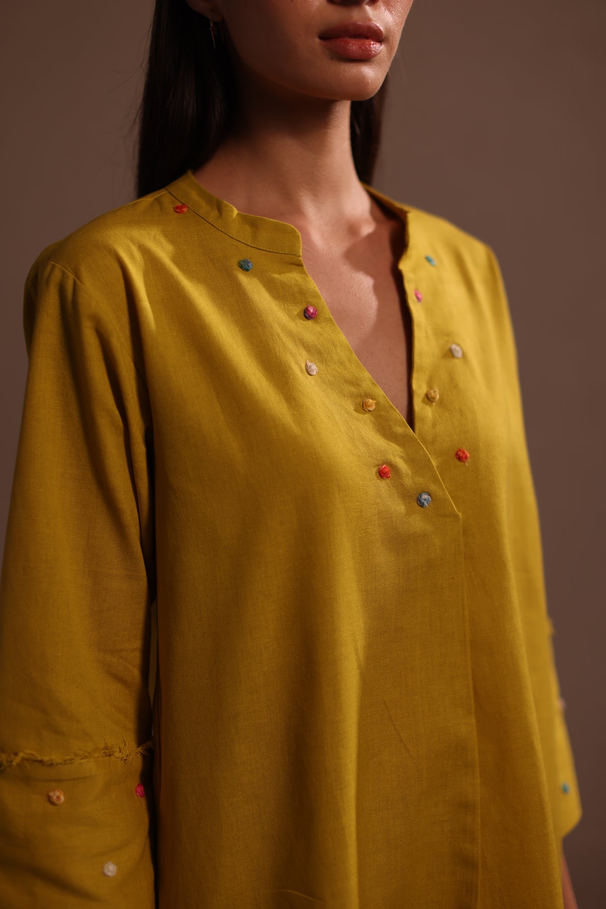 Cora Mustard Top