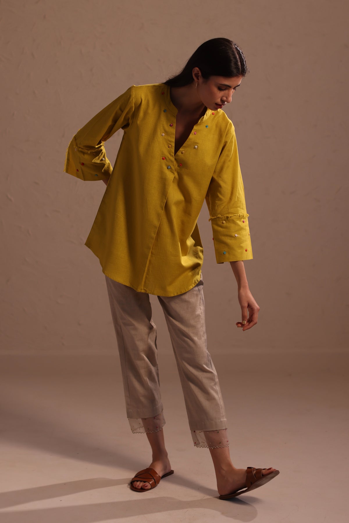 Cora Mustard Top