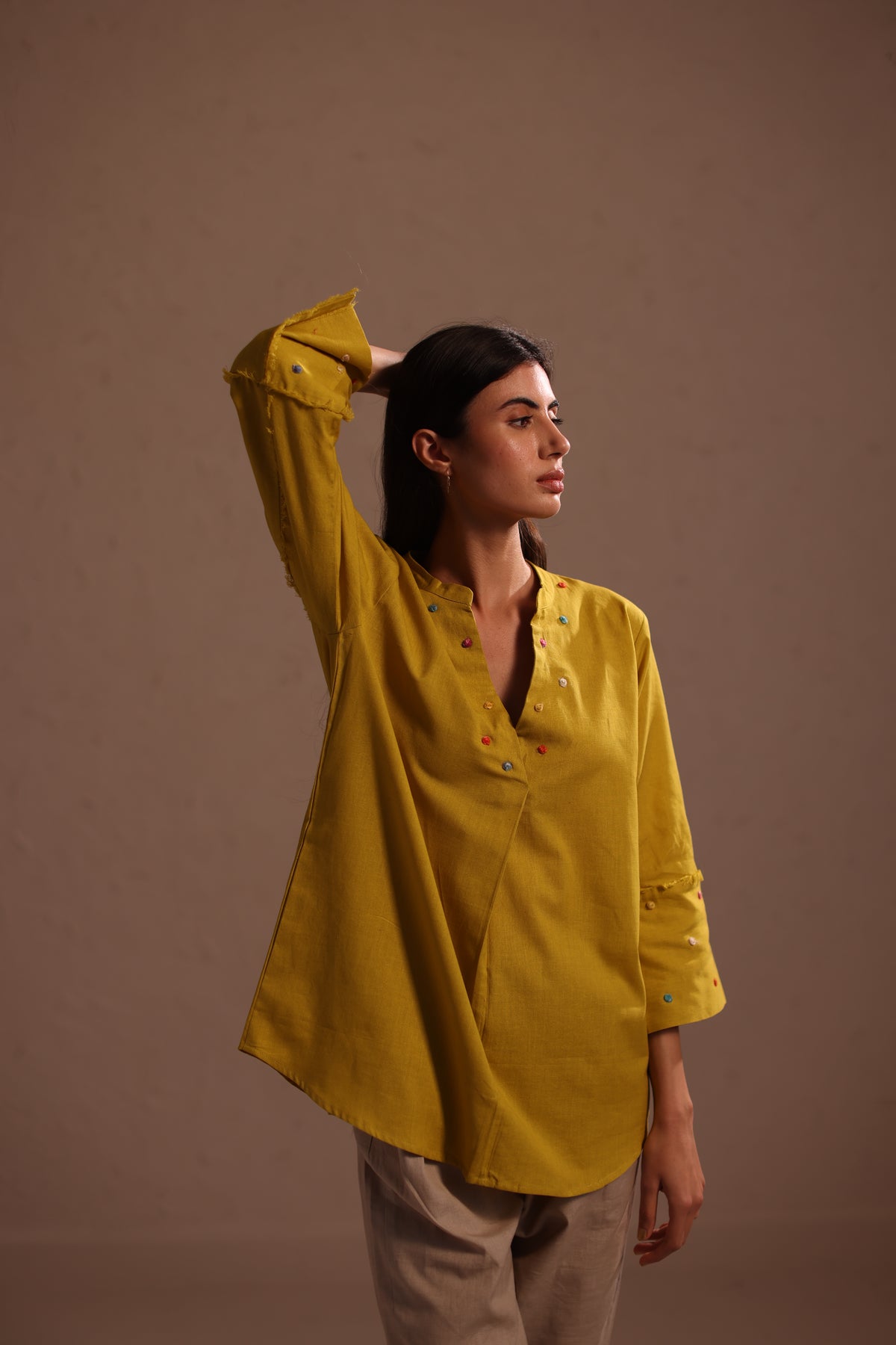 Cora Mustard Top