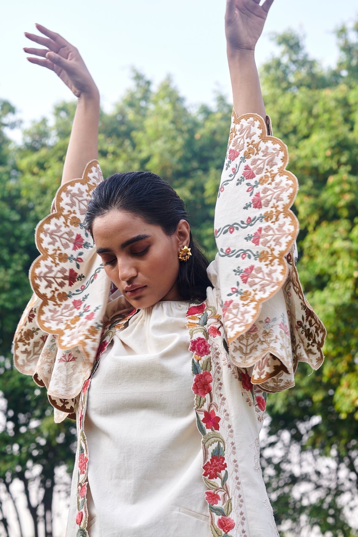 Ivory dress with bell sleeves