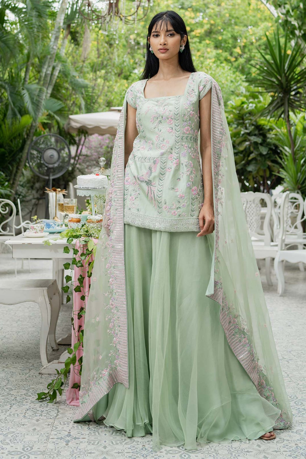 Pistachio Green Sharara Set