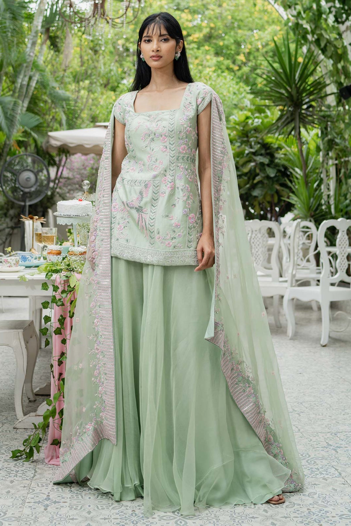 Pistachio Green Sharara Set