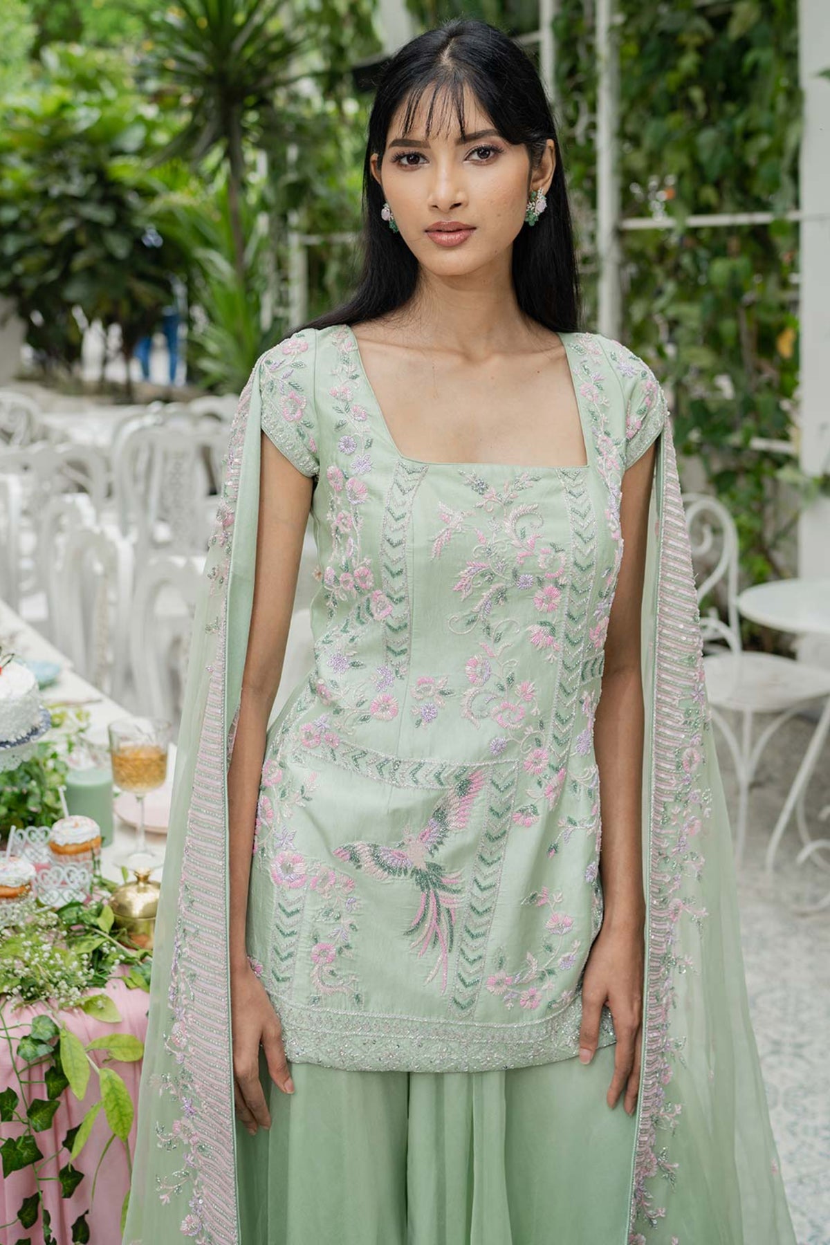Pistachio Green Sharara Set