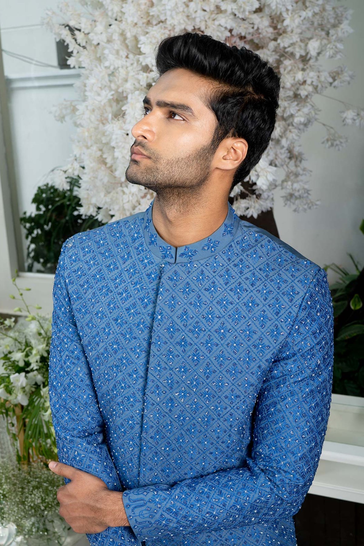 Twilight Blue Sherwani Set