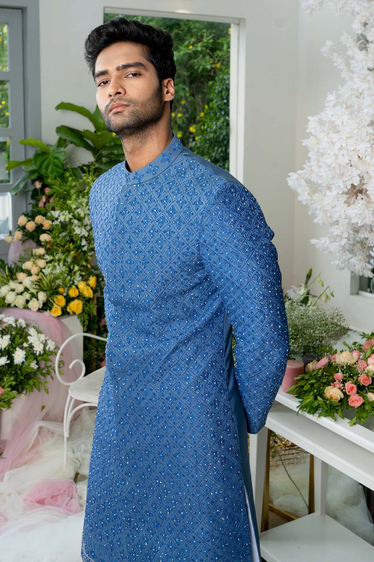 Twilight Blue Sherwani Set