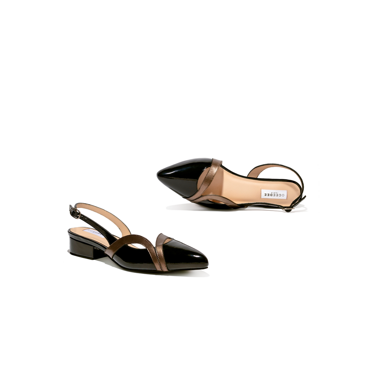 Black 1 Inches Pointed Toe Sandals