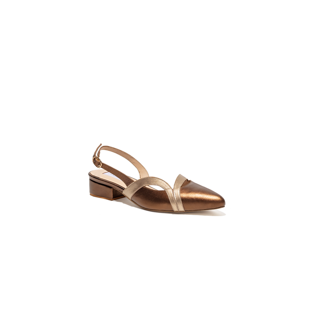 Light Gold1 Inches Pointed Toe Sandals