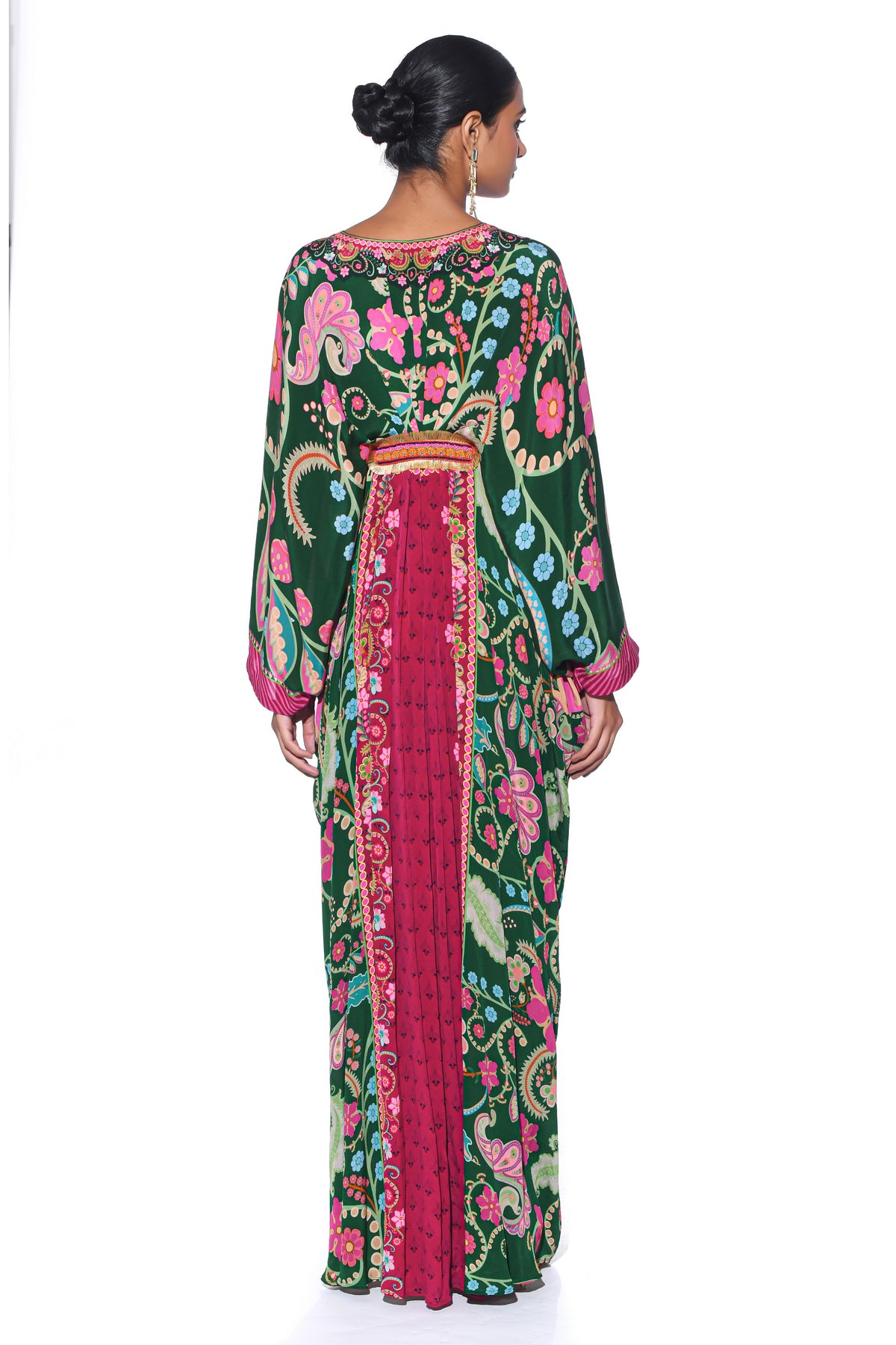 Emerald Royal Paisely Belt Kaftan