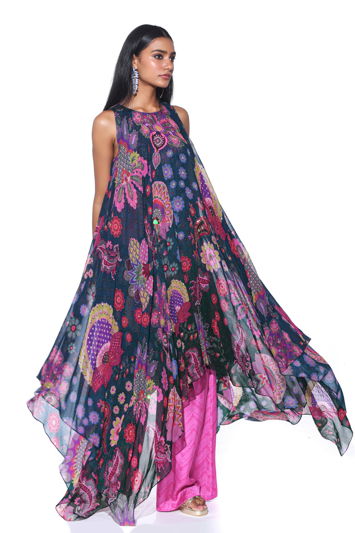 Midnight Blue Highlow Tunic Set