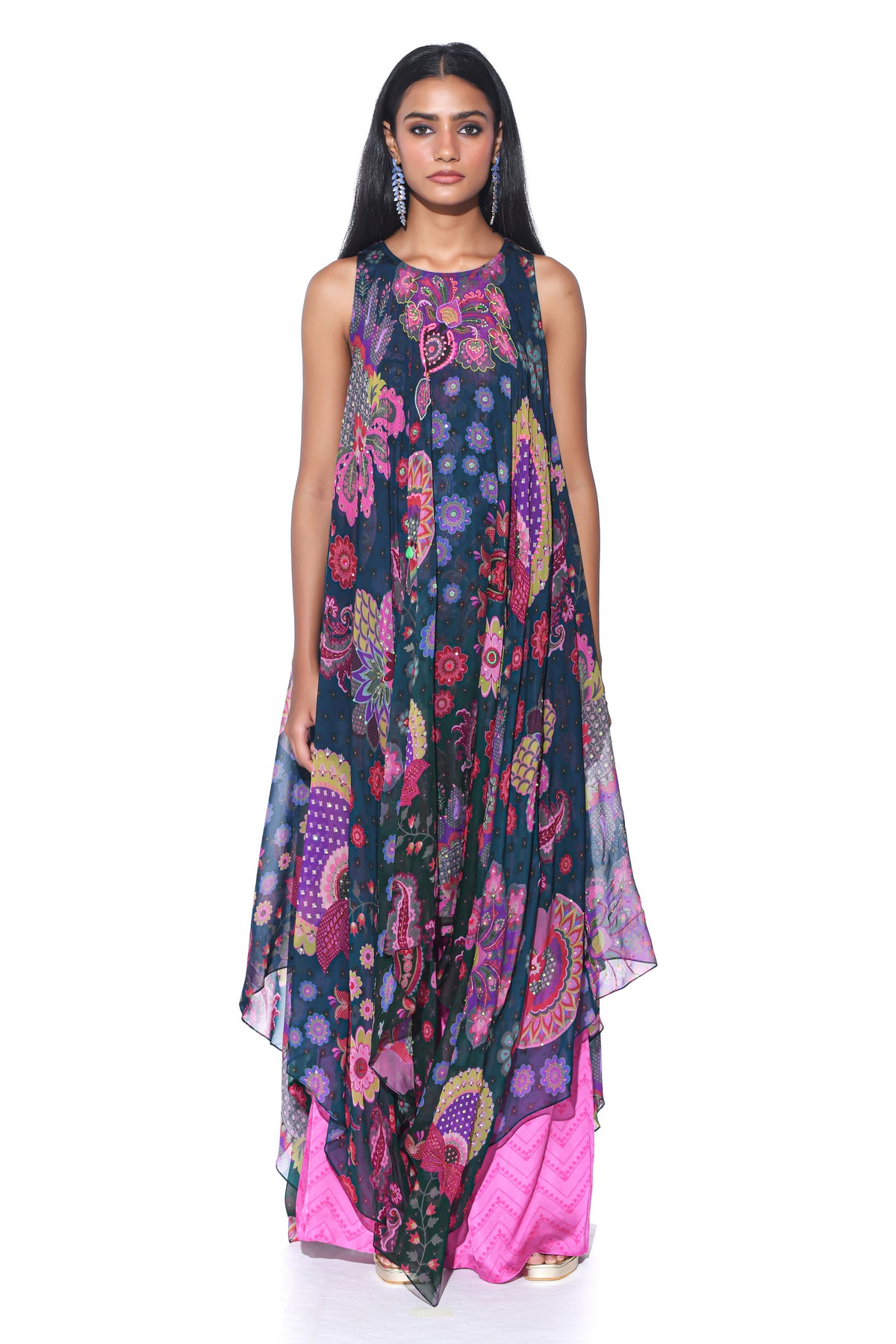 Midnight Blue Highlow Tunic Set