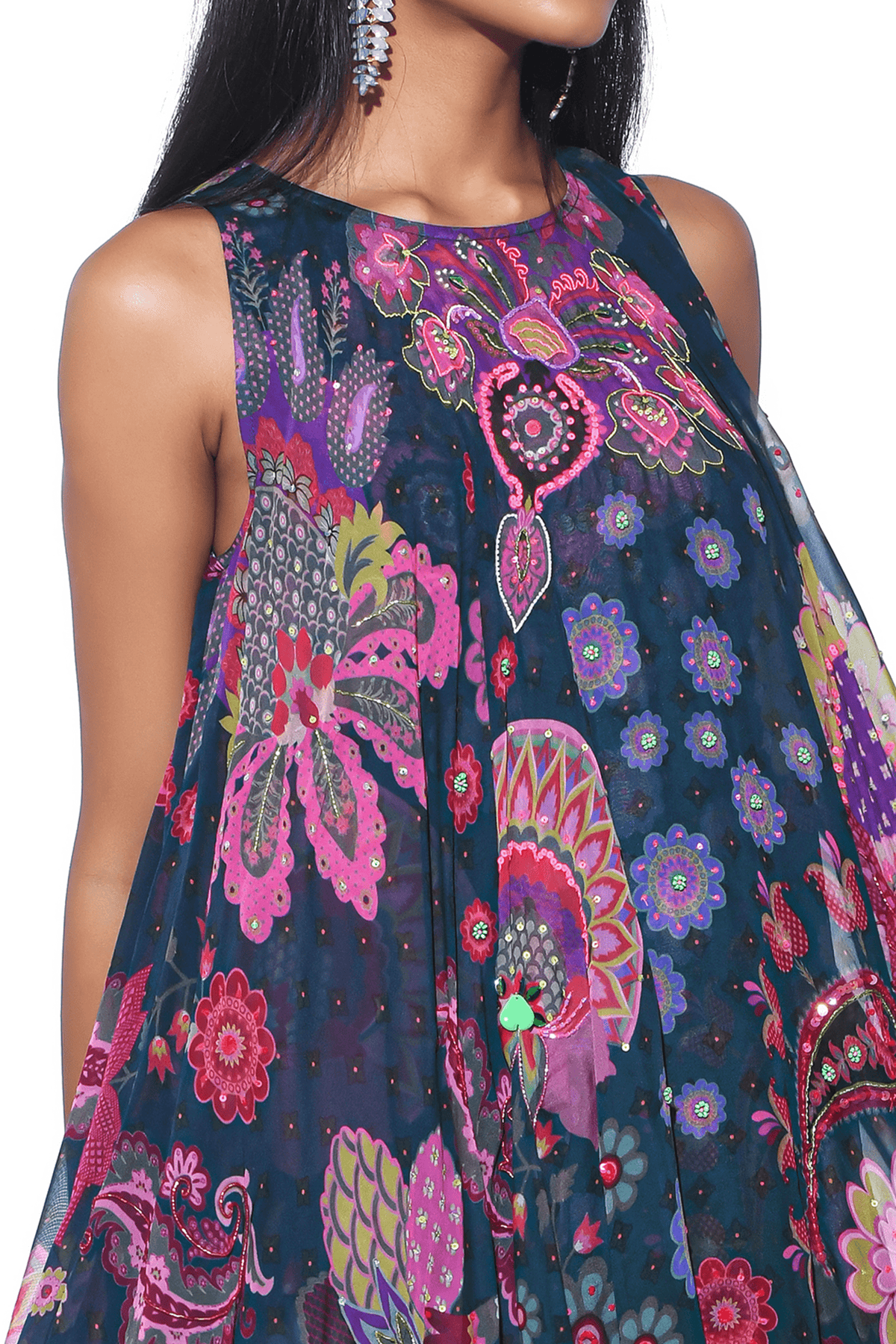Midnight Blue Highlow Tunic Set