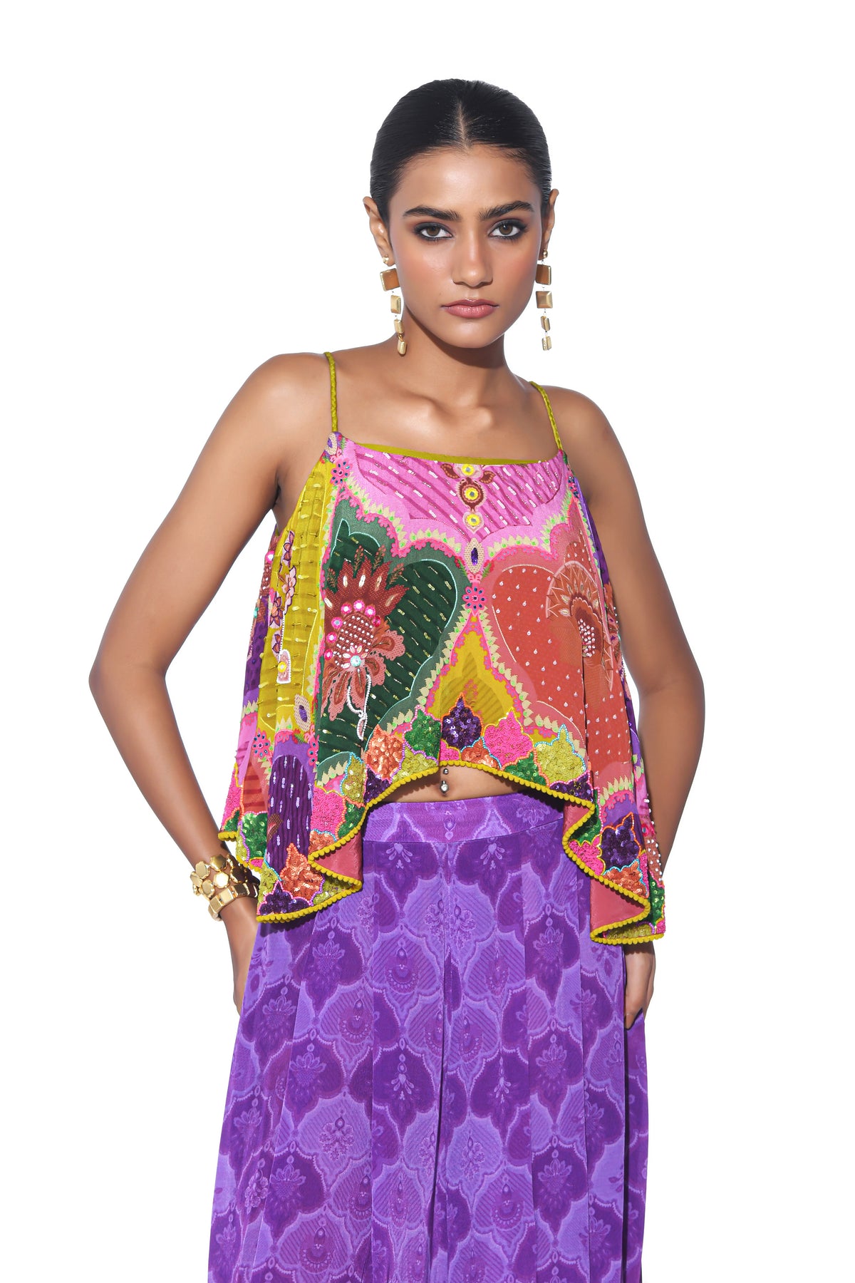 Multi Color Embroidered Co-ord Set