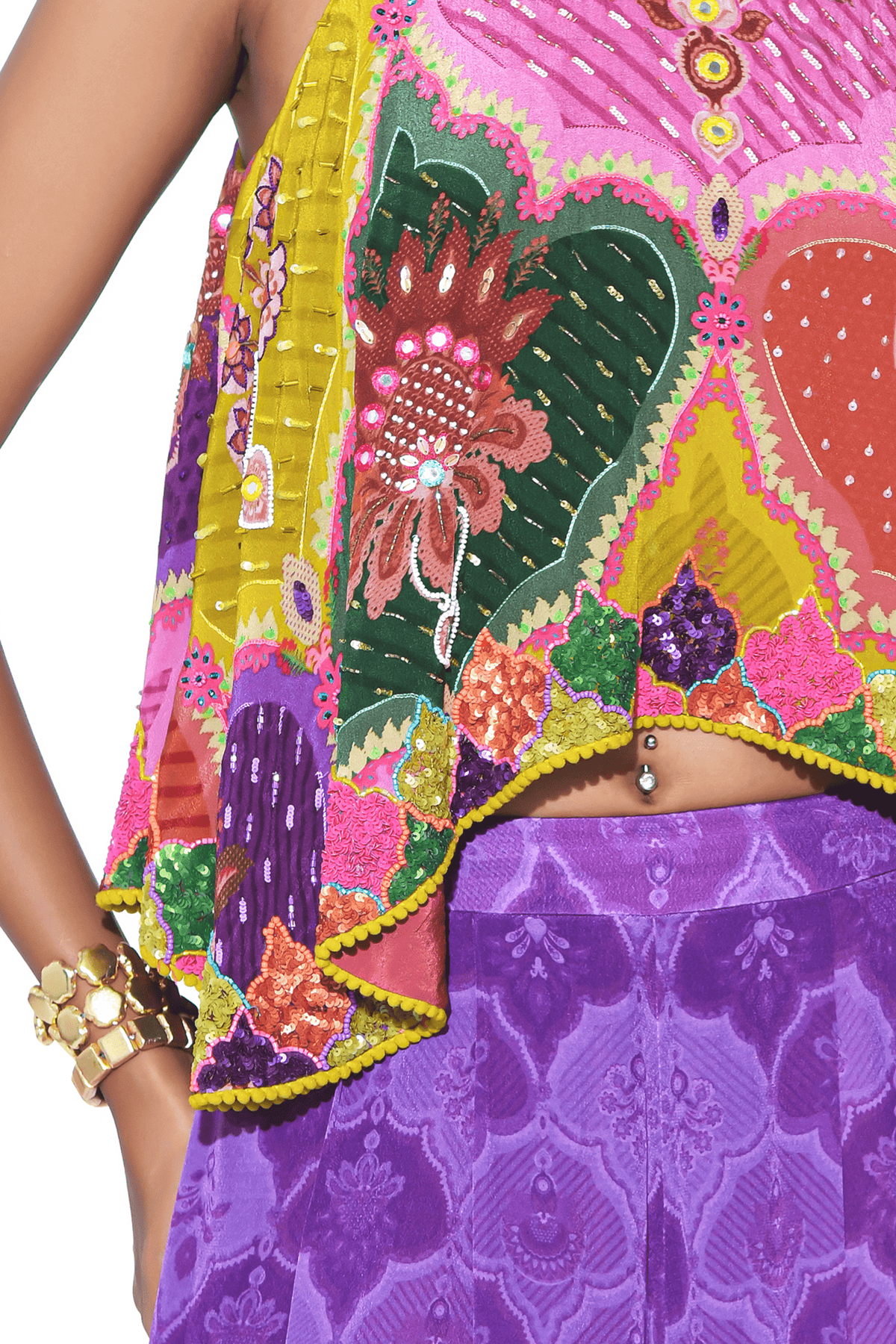 Multi Color Embroidered Co-ord Set
