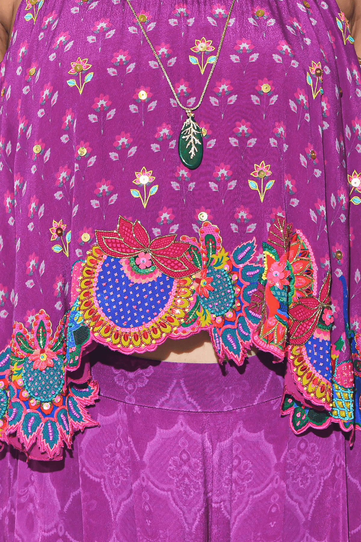 Purple Embroidered Co-ord Set