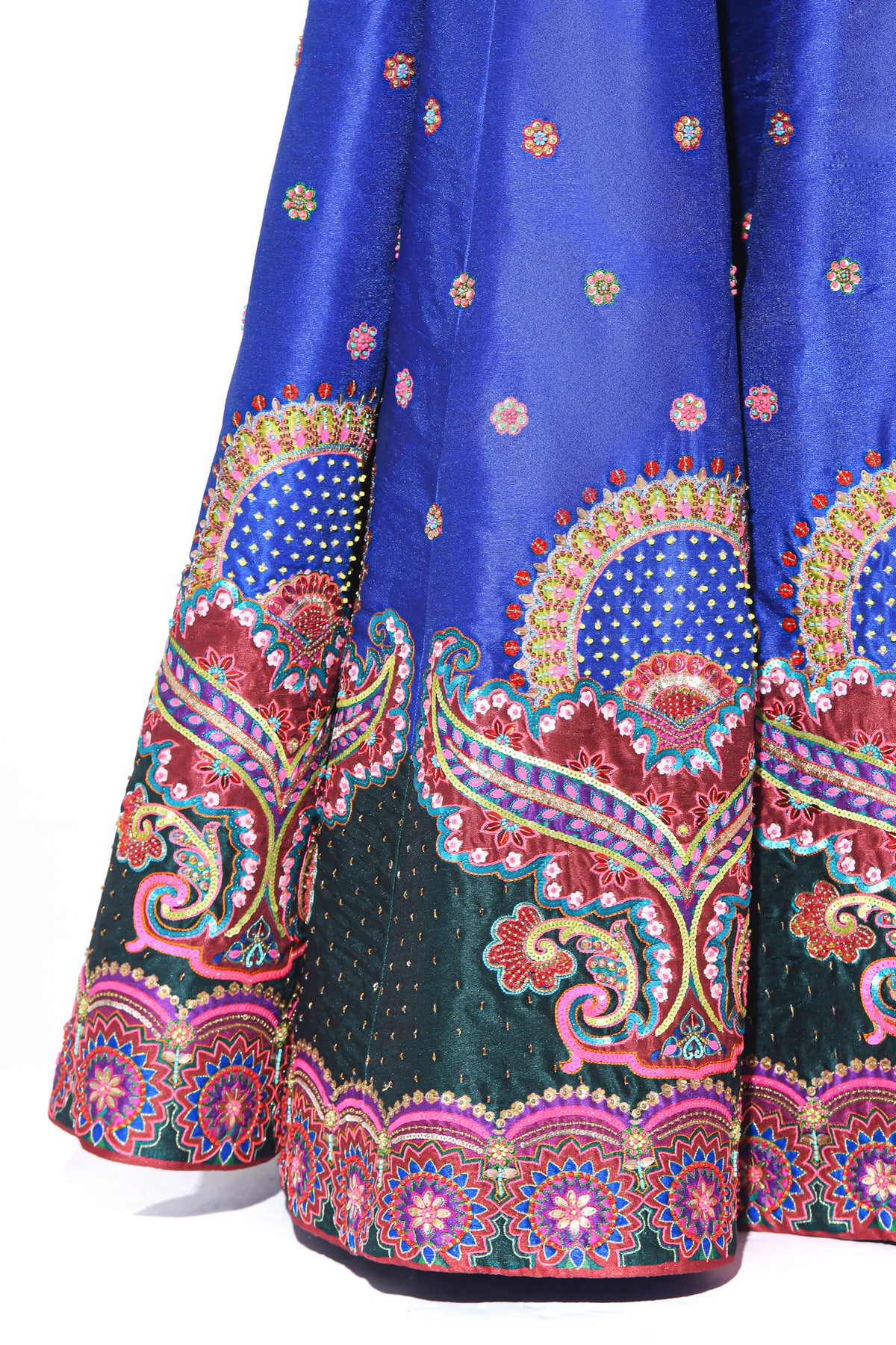 Electric Blue Embroidered Lehenga Set